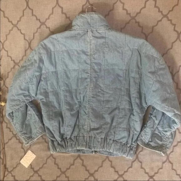 🎉HOST PICK🎉NWT-Free People Vintage-Vibe Dolman Quilted Denim Jacket (XS) - Picture 7 of 14